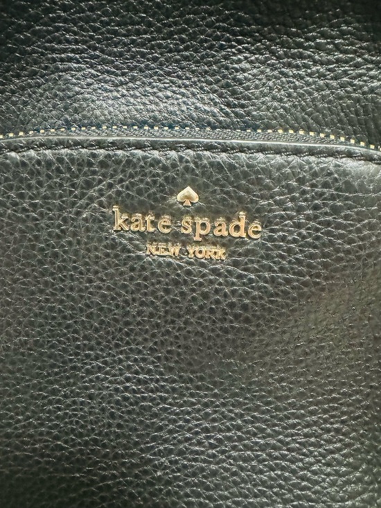 Kate Spade Leila Mini Dome Backpack Black Pebbled Leather Gold Logo Bag main image 10